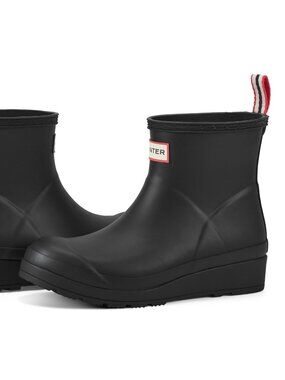NEW Hunter Womens sz 9 Play Short Rain Boots black waterproof rain ankle